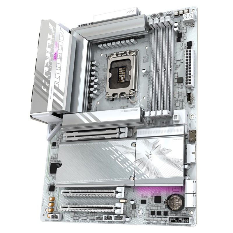 GIGABYTE B860 AORUS ELITE WIFI7 ICE Motherboard - Intel Core Ultra Series CPUs, 14+1+2+1 Phases VRM, up to 9200MHz DDR5, 1xPCIe 5.0 + 2xPCIe 4.0 M.2, 2.5GbE LAN, WIFI 7, USB 4 GIGABYTE B860 AORUS ELITE WIFI7 ICE Motherboard - Intel Core Ultra Series CPUs, 14+1+2+1 Phases VRM, up to 9200MHz DDR5, 1xPCIe 5.0 + 2xPCIe 4.0 M.2, 2.5GbE LAN, WIFI 7, USB 4