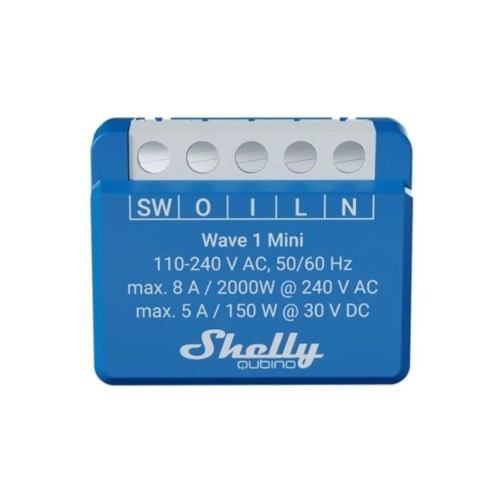 Shelly Qubino Wave 1 Mini LR Smart switch Z-Wave Blue