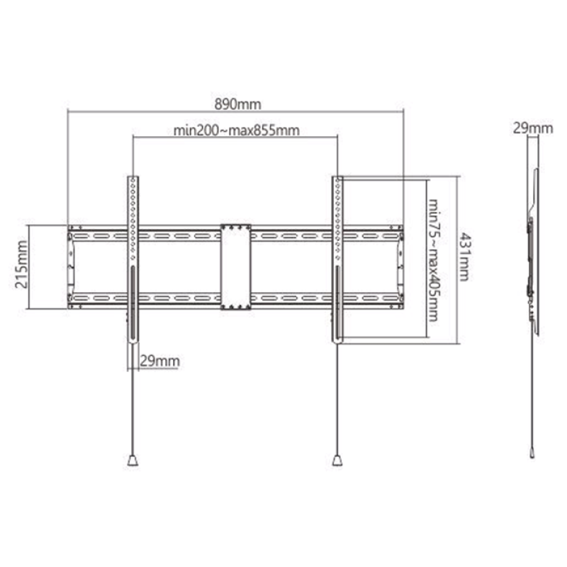 Gembird WM-90F-01 TV mount 2.29 m (90 Gembird WM-90F-01 TV mount 2.29 m (90