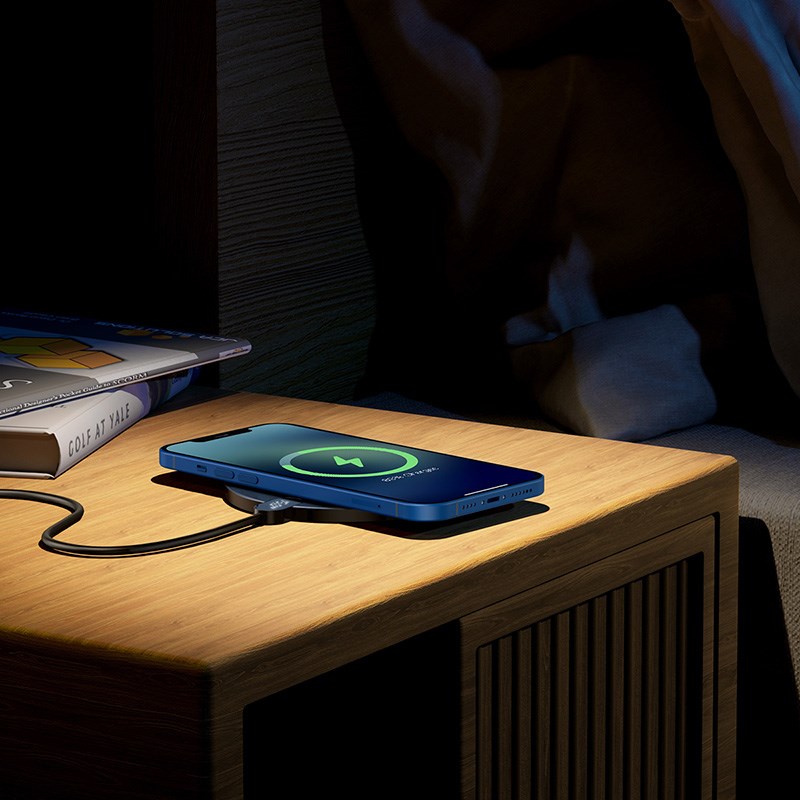 Baseus CCED000001 mobile device charger Headphones, Smartphone Black USB Wireless charging Indoor