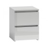 Topeshop M2 BIEL POŁYSK FRONT nightstand/bedside table 2 drawer(s) White