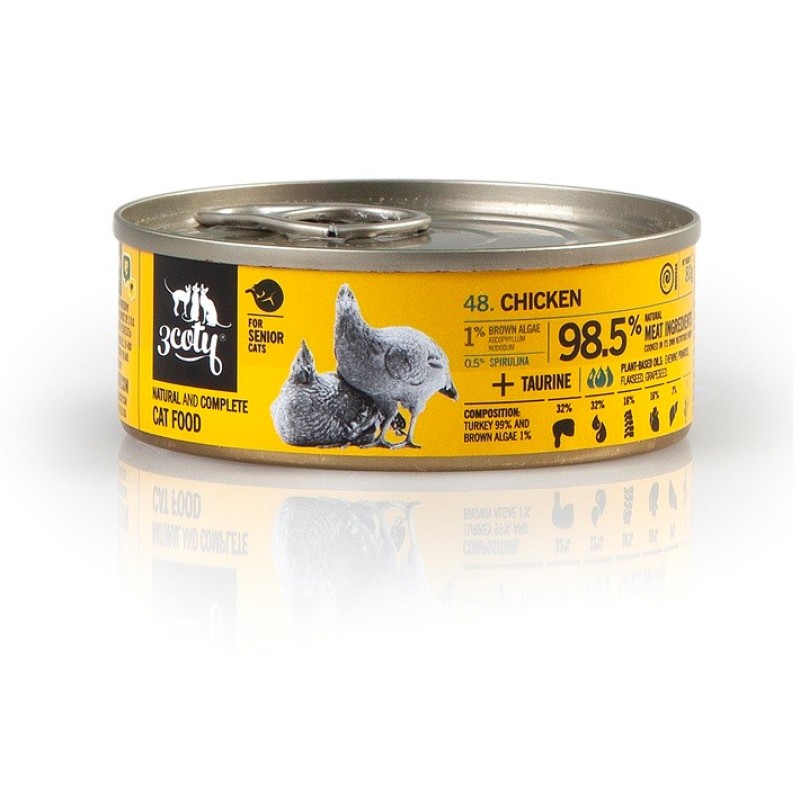 3COTY Chicken with spirulina Senior - wet cat food - 80g 3COTY Chicken with spirulina Senior - wet cat food - 80g
