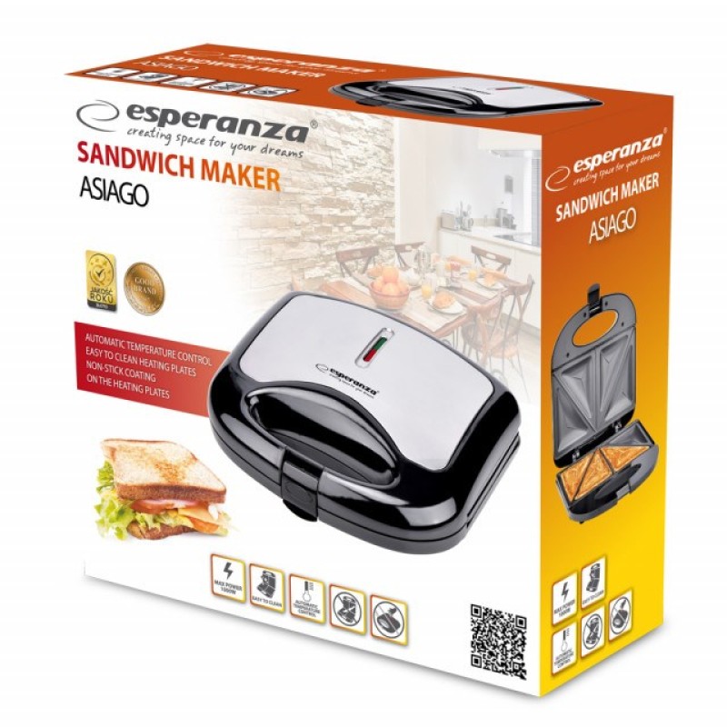 Esperanza EKT011 Sandwich toaster 1000W Black Esperanza EKT011 Sandwich toaster 1000W Black