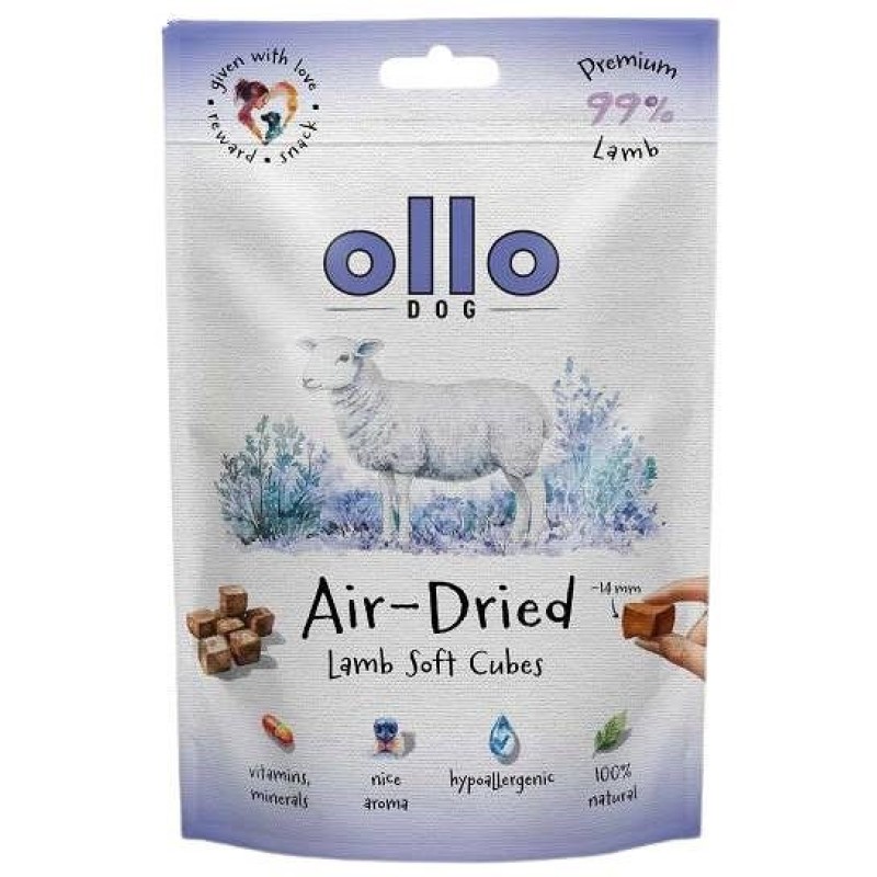 OLLO Air Dried Training Lamb Cubes - dog treat - 80g