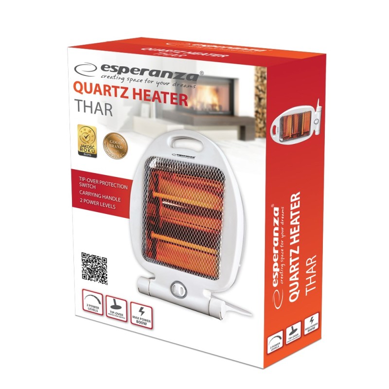 Esperanza EHH009 Electric quartz heater 400W/800W White Esperanza EHH009 Electric quartz heater 400W/800W White