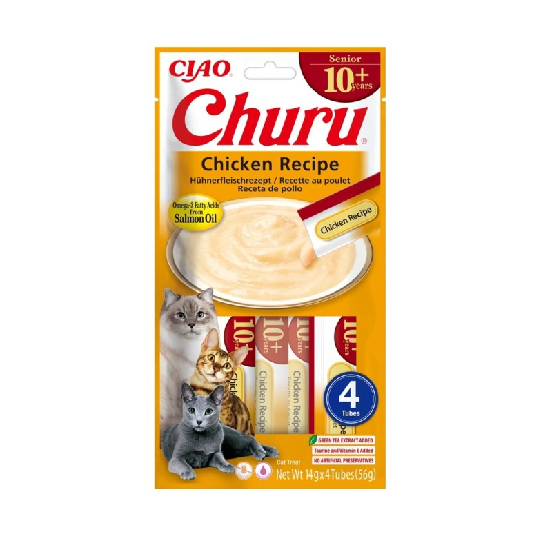 INABA Churu Senior Chicken Recipe - cat treats - 4x14g INABA Churu Senior Chicken Recipe - cat treats - 4x14g