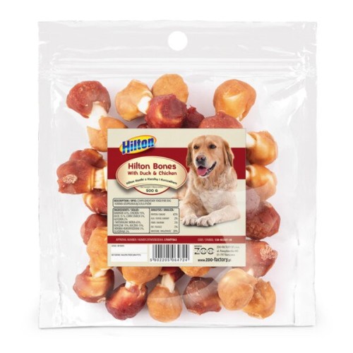 HILTON Bones with duck and chicken - dog chew - 500g HILTON Bones with duck and chicken - dog chew - 500g