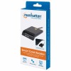 Manhattan USB-A Contact Smart Card Reader, 12 Mbps, Friction type compatible, External, Windows or Mac, Cable 105cm, Black, Three Year Warranty, Blister