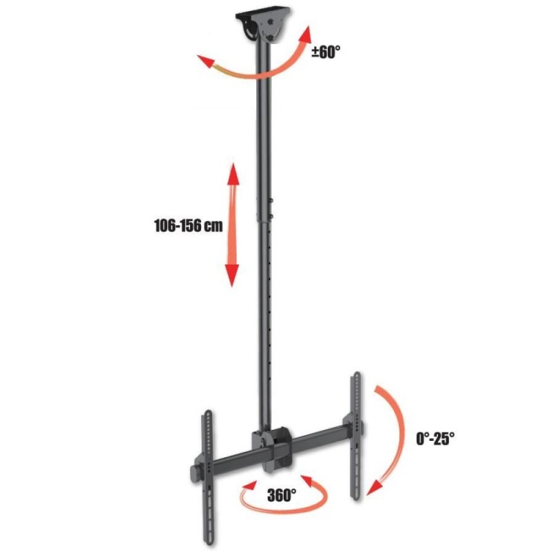 Techly 37-70 Telescopic Ceiling Long Support LED TV LCD Techly 37-70 Telescopic Ceiling Long Support LED TV LCD