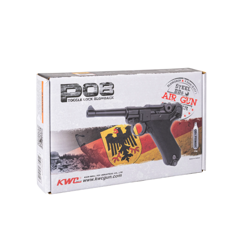 Air rifle Pistol RANGER P08 Parabellum KWC cal. 4.5 BBS blow back 21 shots Full Metal CO2