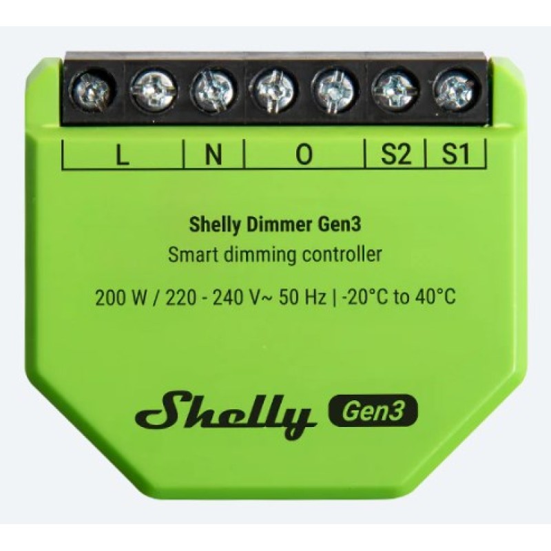 SHELLY Dimmer Gen3 Built-in Black, Lime