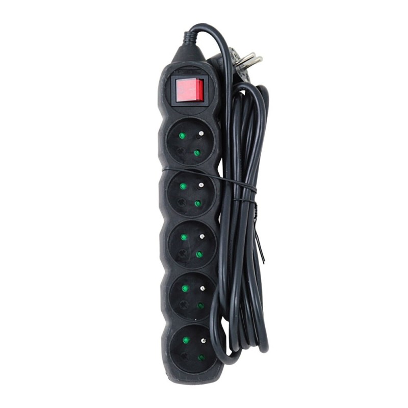 Esperanza ELK215K Power strip 5GN/3M Black Esperanza ELK215K Power strip 5GN/3M Black