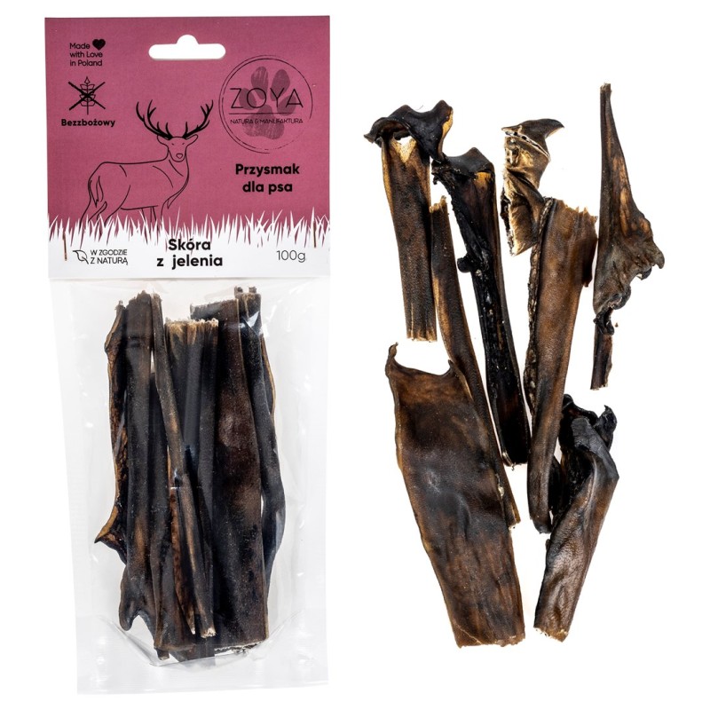 ZOYA Deer skin - dog treat - 100g ZOYA Deer skin - dog treat - 100g