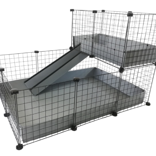 C&C modular cage one-storey 3x2 + Loft 2x1 + Silver ramp C&C modular cage one-storey 3x2 + Loft 2x1 + Silver ramp