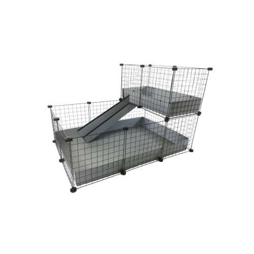 C&C modular cage one-storey 3x2 + Loft 2x1 + Silver ramp C&C modular cage one-storey 3x2 + Loft 2x1 + Silver ramp