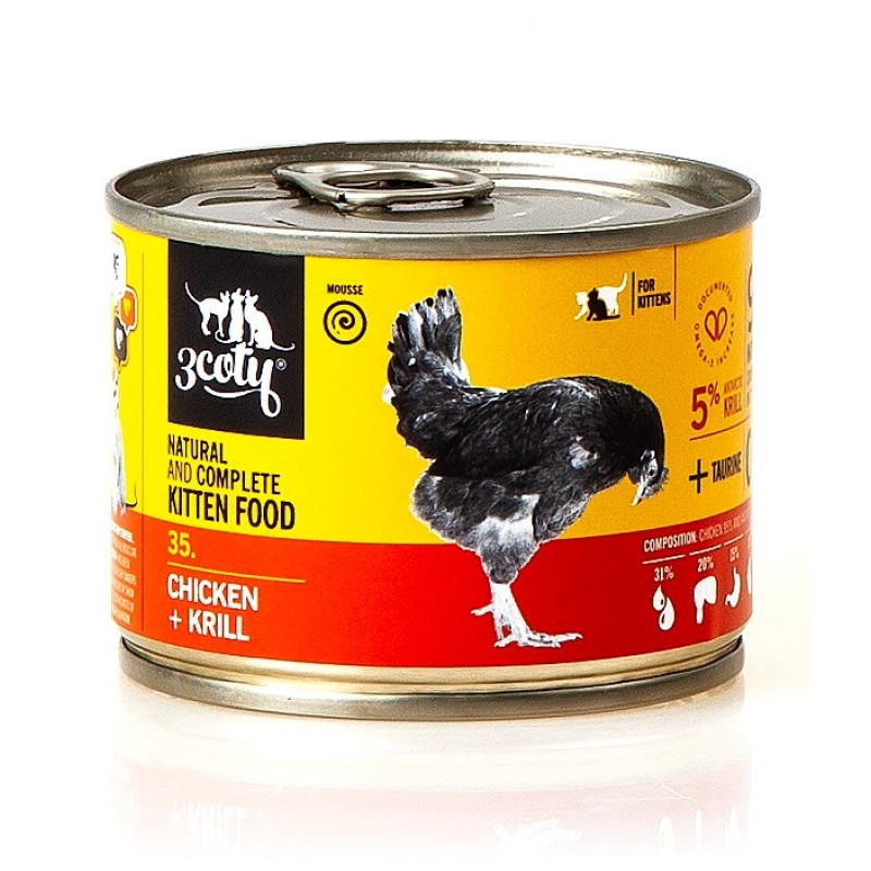 3Coty CHICKEN + KRILL  for Kittens 180g 3Coty CHICKEN + KRILL  for Kittens 180g