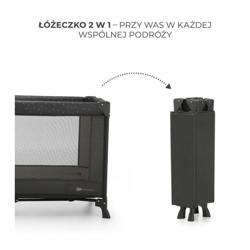 Kinderkraft Łóżeczko turystyczne JOY LIGHT GREY