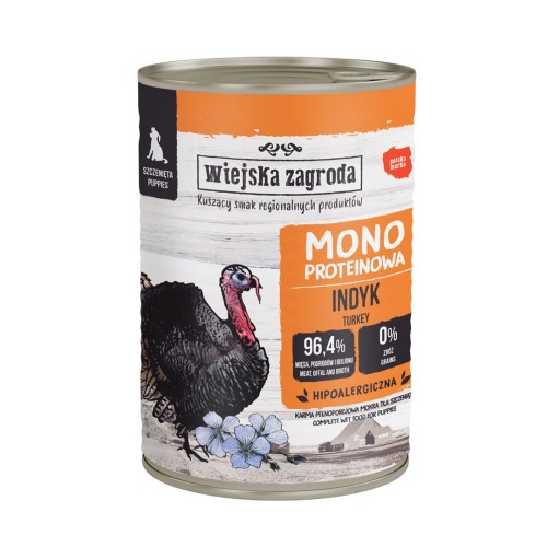 WIEJSKA ZAGRODA Puppies Monoprotein Turkey - wet dog food - 400g WIEJSKA ZAGRODA Puppies Monoprotein Turkey - wet dog food - 400g