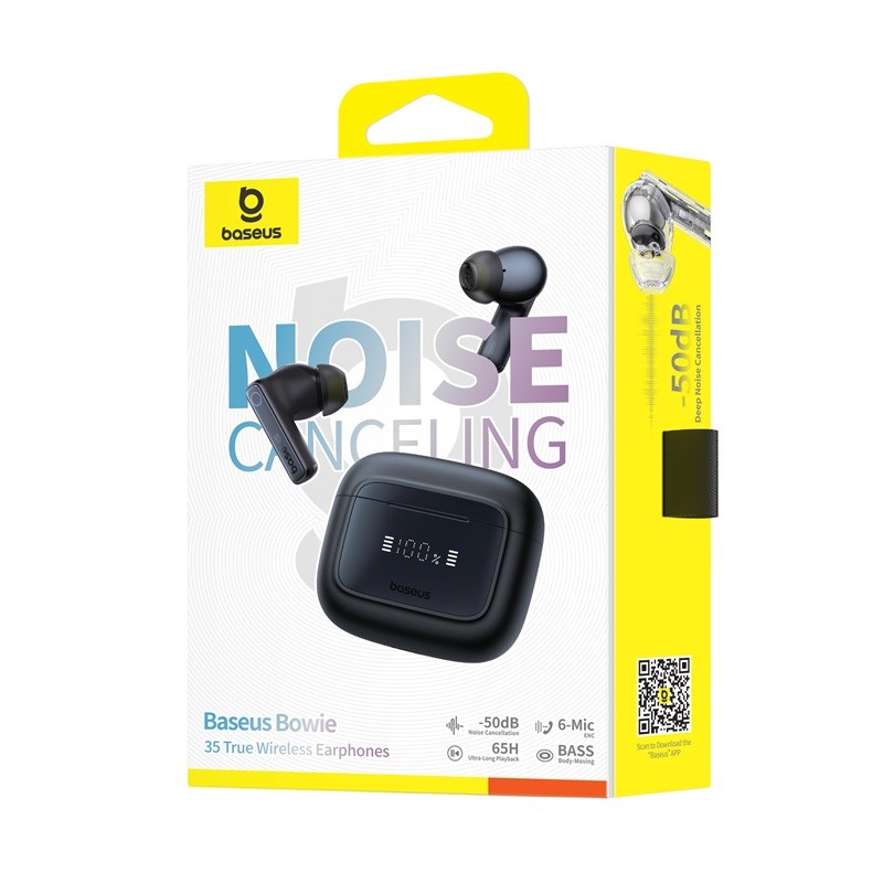 Baseus Bowie 35 TWS Bluetooth noise-cancelling headphones In-ear Connectivity/Music Bluetooth Black Baseus Bowie 35 TWS Bluetooth noise-cancelling headphones In-ear Connectivity/Music Bluetooth Black