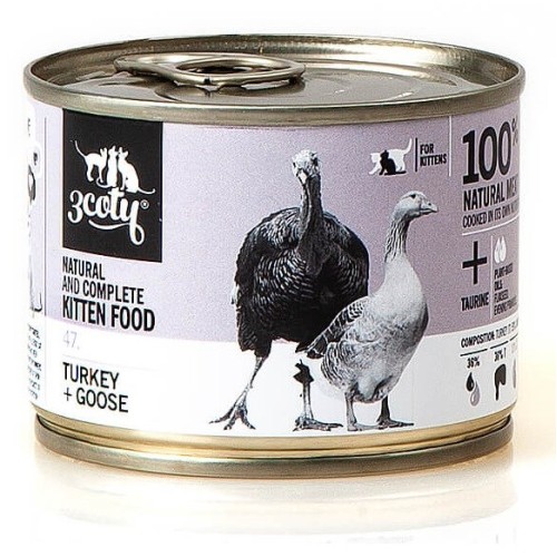3COTY 47. Turkey and goose for kittens - wet cat food - 180g