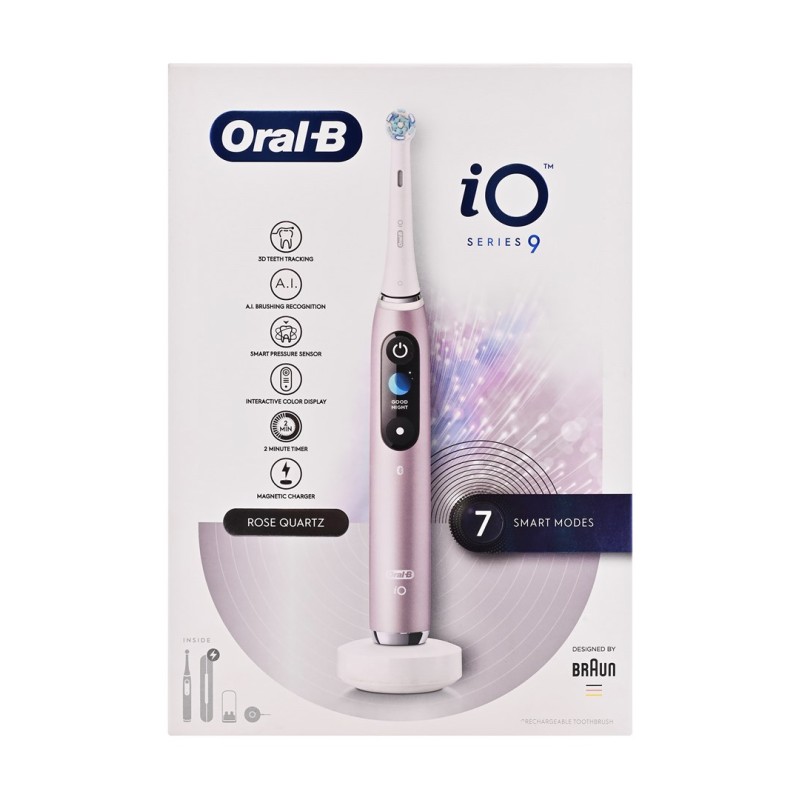 Braun  iO Series 9 Rose Quartz electric toothbrush
