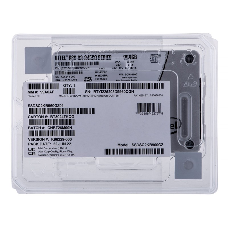 SSD Solidigm (Intel) S4520 960GB SATA 2.5 SSD Solidigm (Intel) S4520 960GB SATA 2.5