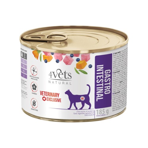 4VETS Natural Gastro Intestinal Cat - wet cat food - 185 g 4VETS Natural Gastro Intestinal Cat - wet cat food - 185 g