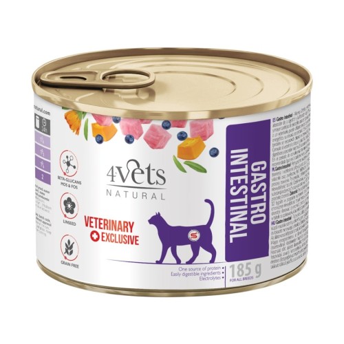 4VETS Natural Gastro Intestinal Cat - wet cat food - 185 g 4VETS Natural Gastro Intestinal Cat - wet cat food - 185 g