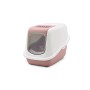 SAVIC Nestor White-Pink - Covered Cat Litter Box - 56x39x38.5 cm - 1 pc