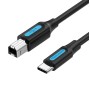 USB 2.0 printer cable, male type C to male B, 2 m