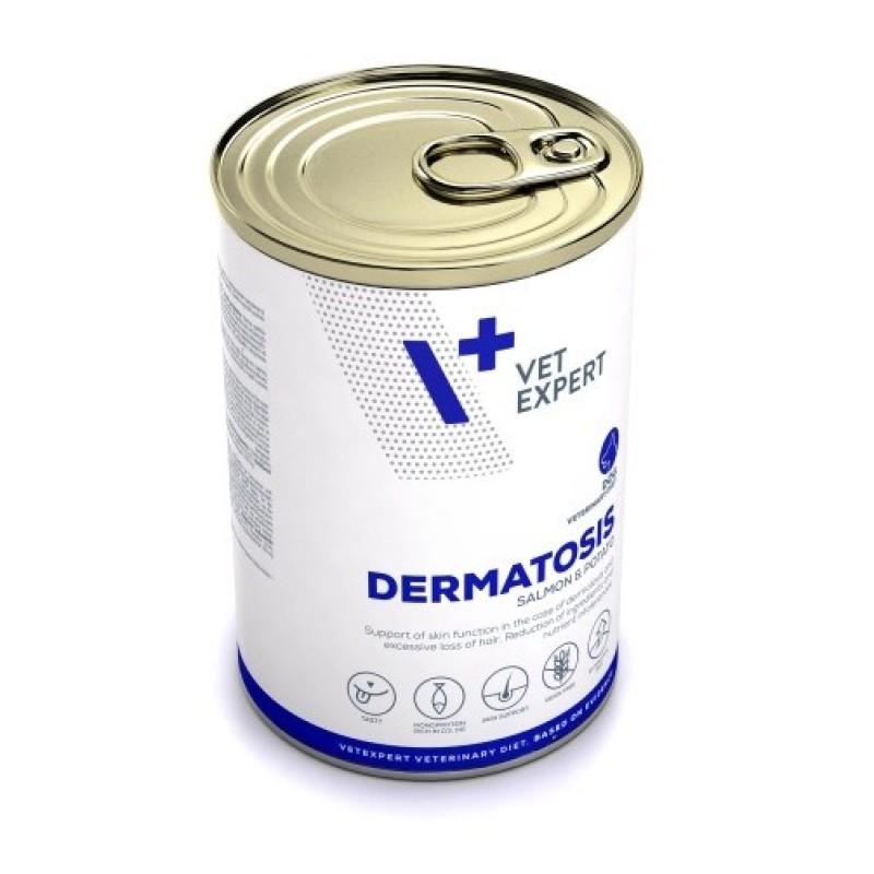 VET EXPERT Veterinary Diet Dermatosis Dog Salmon & Potato - wet food for dogs - 400g VET EXPERT Veterinary Diet Dermatosis Dog Salmon & Potato - wet food for dogs - 400g