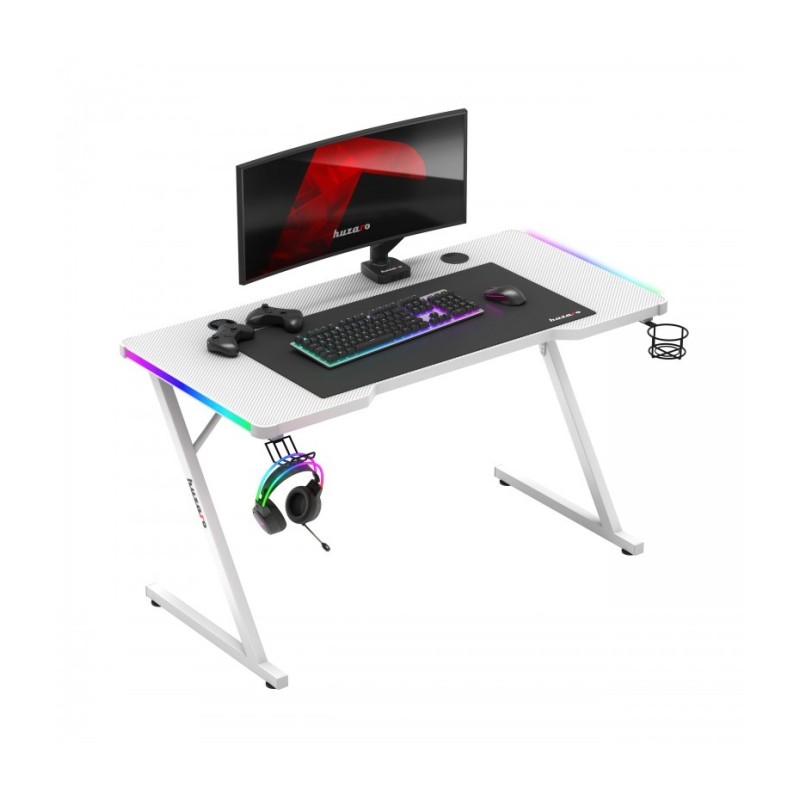 Huzaro Hero 2.5 White RGB gaming desk Huzaro Hero 2.5 White RGB gaming desk