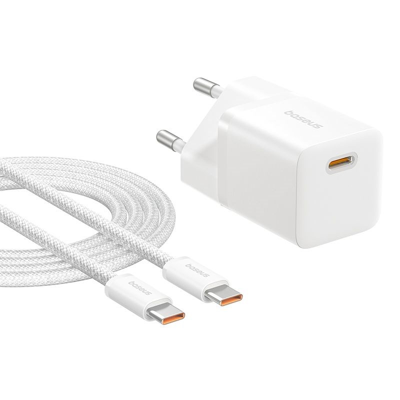 Baseus P10110909213-01 USB-C GaN5 mini 25W mains charger White Baseus P10110909213-01 USB-C GaN5 mini 25W mains charger White