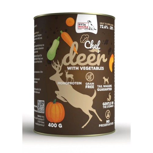 SYTA MICHA Chef Deer with vegetables - wet dog food - 400g SYTA MICHA Chef Deer with vegetables - wet dog food - 400g