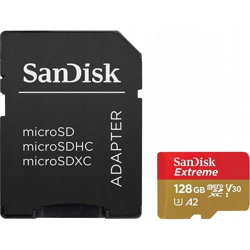 SanDisk Extreme 128 GB MicroSDXC UHS-I Class 10 + adapter