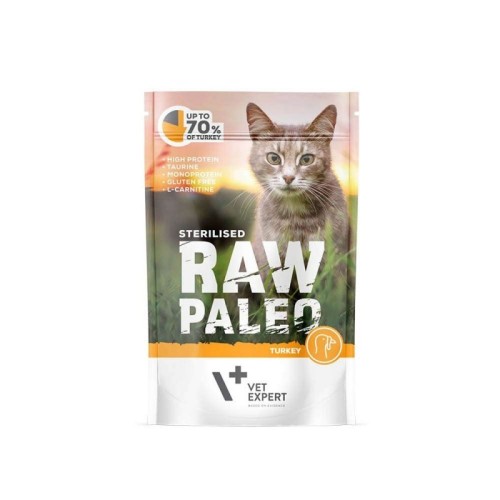 RAW PALEO Adult Cat Sterilised Turkey - wet cat food - 100 g RAW PALEO Adult Cat Sterilised Turkey - wet cat food - 100 g