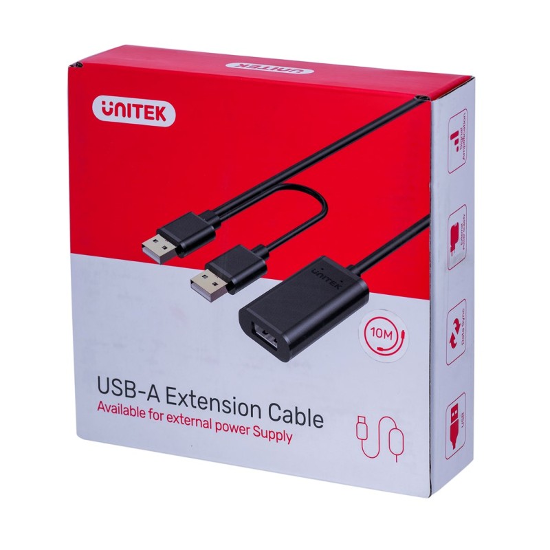 UNITEK Y-278 USB cable USB 2.0 10 m 2 x USB A USB A Black UNITEK Y-278 USB cable USB 2.0 10 m 2 x USB A USB A Black
