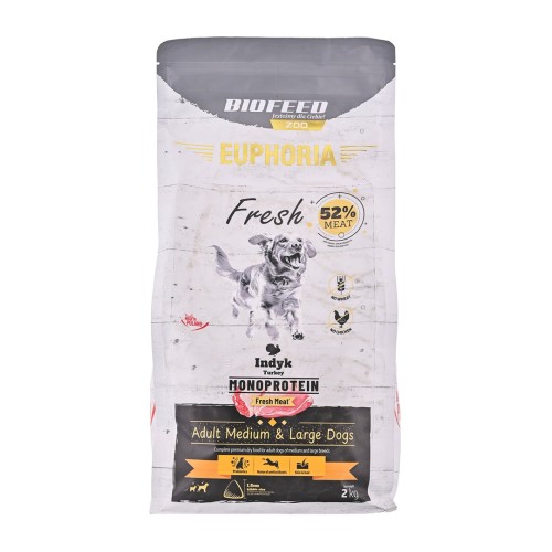 BIOFEED Euphoria Fresh Adult Medium & Large Monoprotein Turkey - dry dog food - 2kg BIOFEED Euphoria Fresh Adult Medium & Large Monoprotein Turkey - dry dog food - 2kg