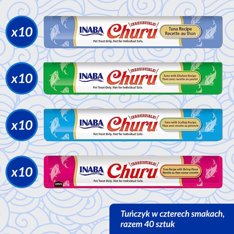 INABA Churu Variety box Tuna - cat treats - 40 x 14g INABA Churu Variety box Tuna - cat treats - 40 x 14g