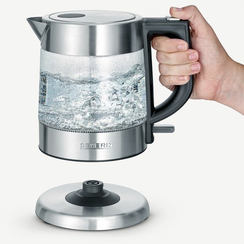 Severin WK 3468 electric kettle 1 L 2200 W Black, Stainless steel, Transparent Severin WK 3468 electric kettle 1 L 2200 W Black, Stainless steel, Transparent