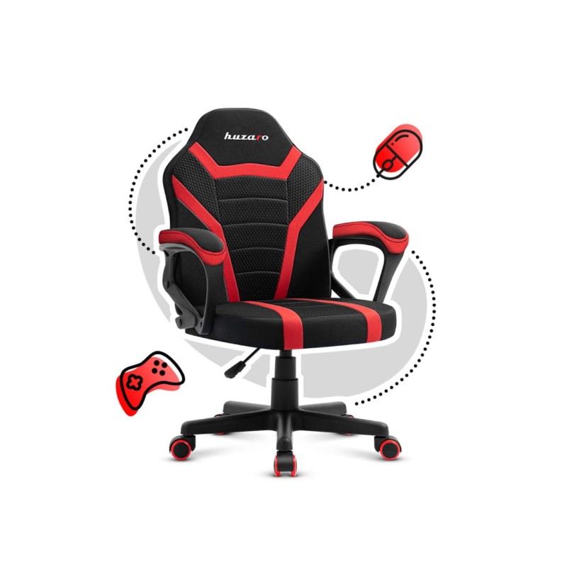 Gaming chair for children Huzaro Ranger 1.0 Red Mesh, black, red Gaming chair for children Huzaro Ranger 1.0 Red Mesh, black, red