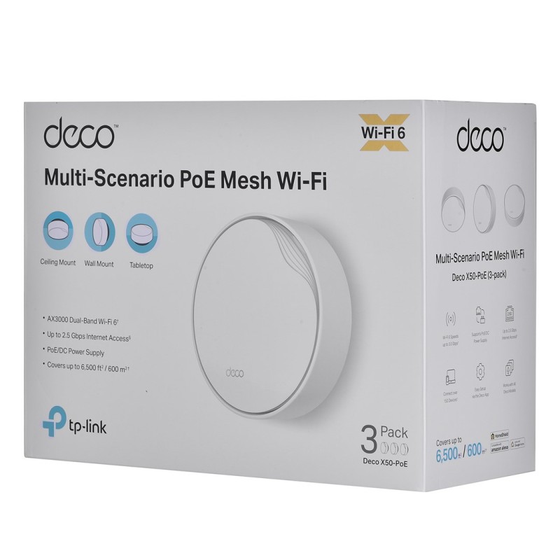 TP-Link AX3000 Whole Home Mesh WiFi 6 System with PoE TP-Link AX3000 Whole Home Mesh WiFi 6 System with PoE