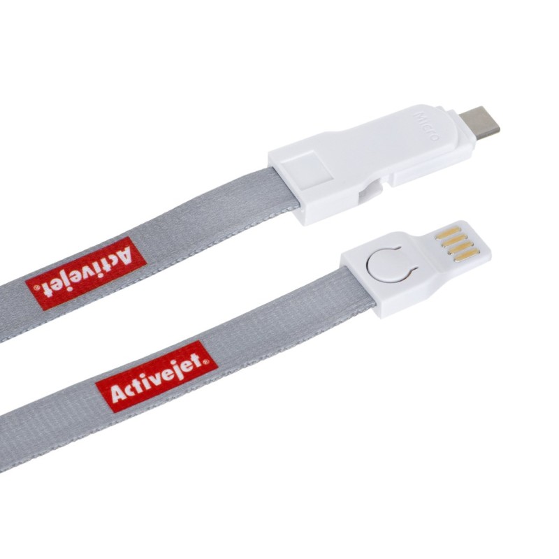 Activejet lanyard with charging cable 3-in-1 phone charger Activejet lanyard with charging cable 3-in-1 phone charger