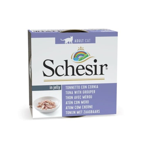 SCHESIR in jelly Tuna with grouper  - wet cat food - 85 g SCHESIR in jelly Tuna with grouper  - wet cat food - 85 g