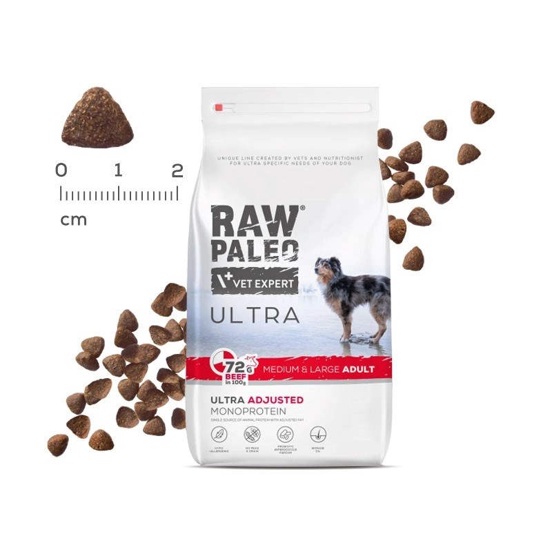 RAW PALEO Ultra Medium&Large Adult Beef - dry dog food - 2 kg RAW PALEO Ultra Medium&Large Adult Beef - dry dog food - 2 kg