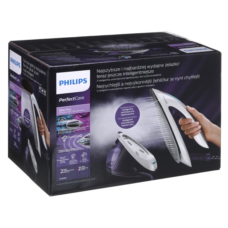 Philips GC9660/30 steam ironing station 2700 W 1.8 L T-ionicGlide soleplate Purple, White Philips GC9660/30 steam ironing station 2700 W 1.8 L T-ionicGlide soleplate Purple, White
