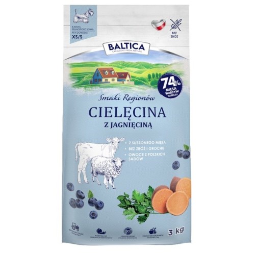 BALTICA Smaki regionów Small breeds Veal with lamb - dry dog food - 3kg BALTICA Smaki regionów Small breeds Veal with lamb - dry dog food - 3kg