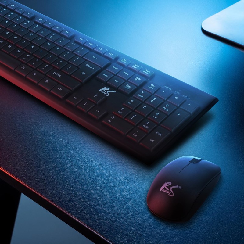 NanoRS Wireless Keyboard and Mouse Combo with Ergonomic Design – RS580 for Smooth and Efficient Use NanoRS Wireless Keyboard and Mouse Combo with Ergonomic Design – RS580 for Smooth and Efficient Use
