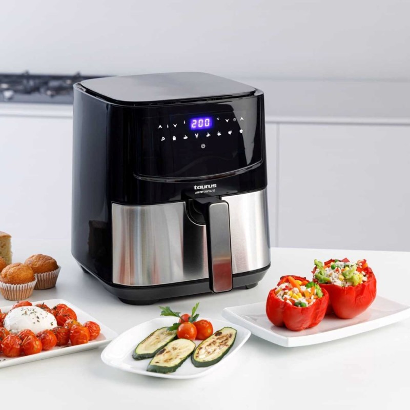 Taurus AF1450XD Single 5 L Stand-alone 1450 W Hot air fryer Black, Stainless steel Taurus AF1450XD Single 5 L Stand-alone 1450 W Hot air fryer Black, Stainless steel