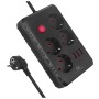 Maclean power strip, 4-socket extension cable + 3xUSB, 110-240V AC 50/60Hz, 2.1A max 2500W, 1.5m, black, MCE392 B